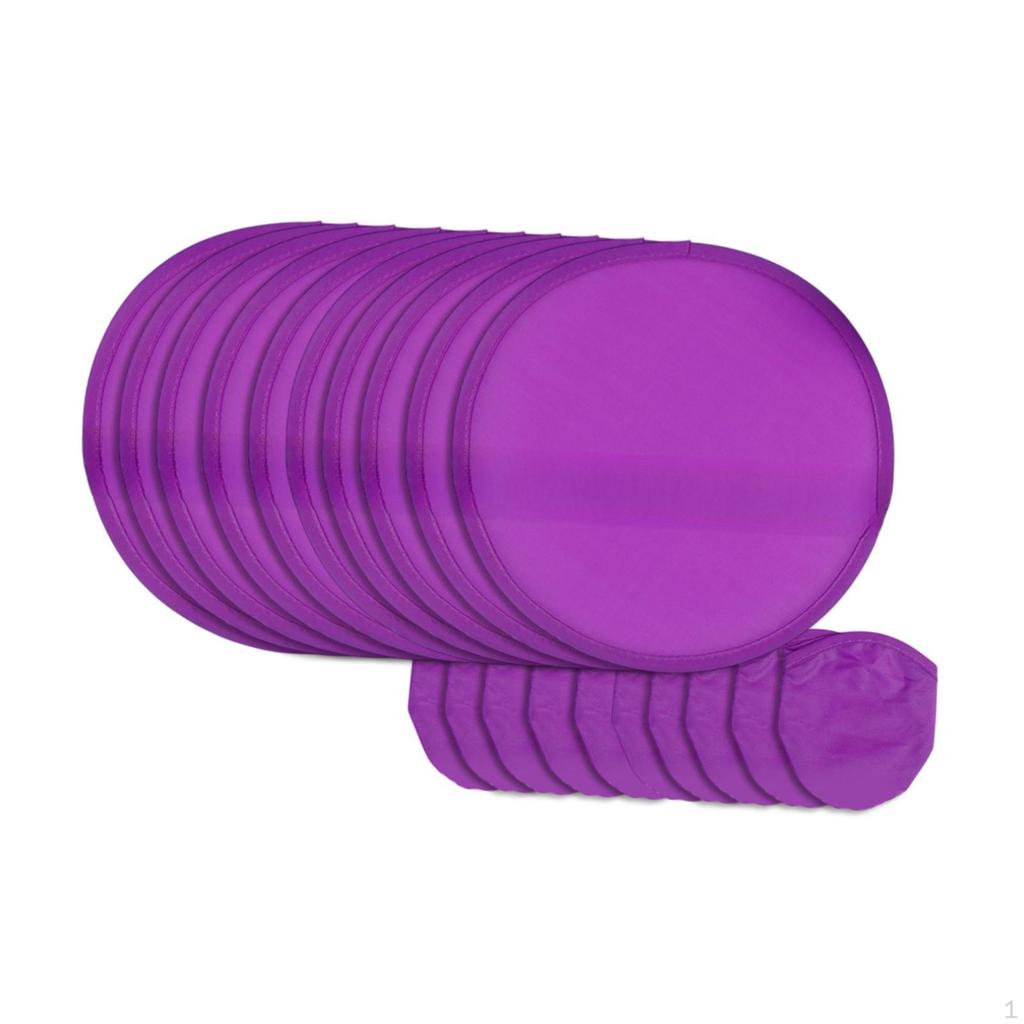 10 Pack of Round Folding Fans with Carrying Bag for Summer Use
