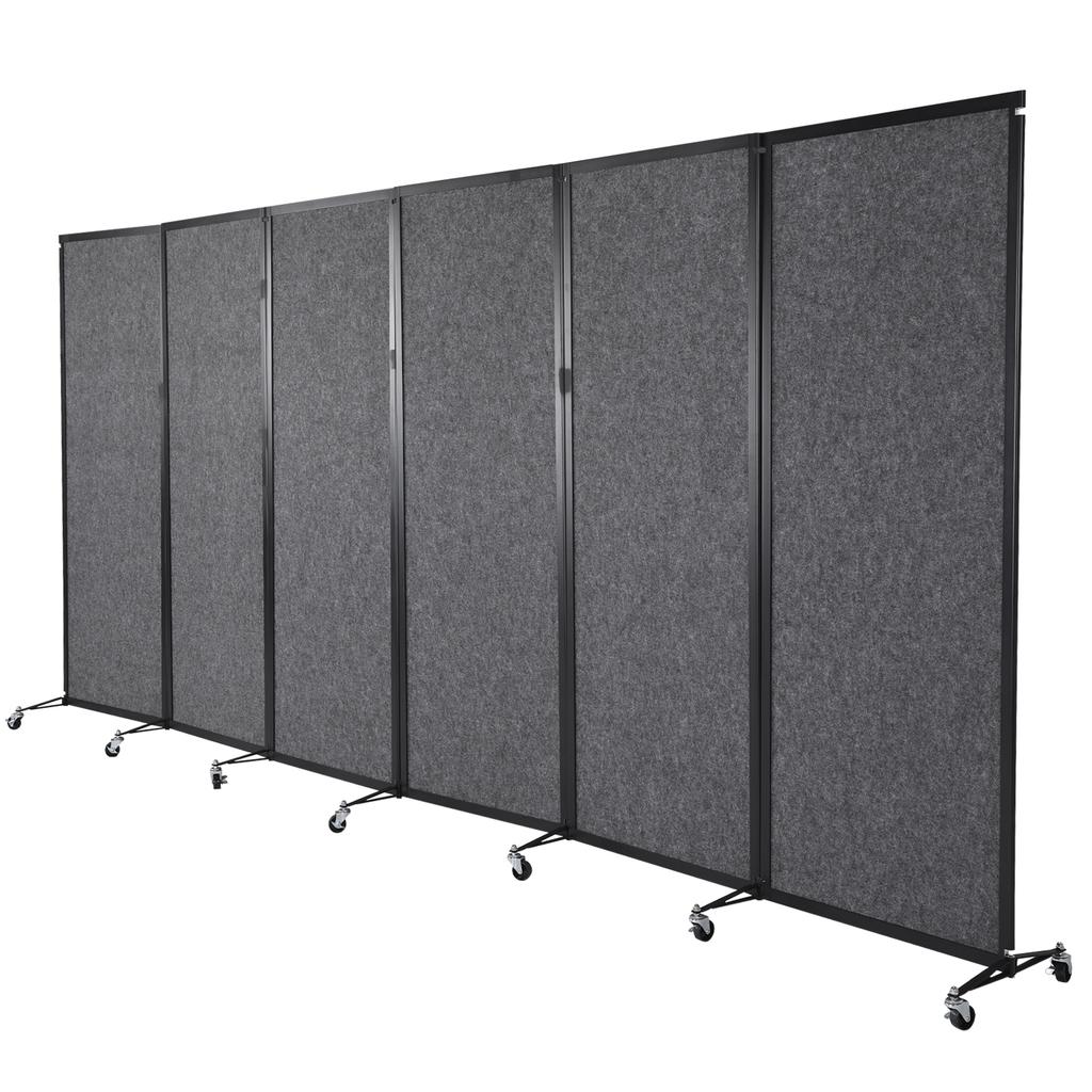 Office Privacy Screen with Lockable Wheels Privacy Partition Separator with Felt Board for Home Dorm Decor