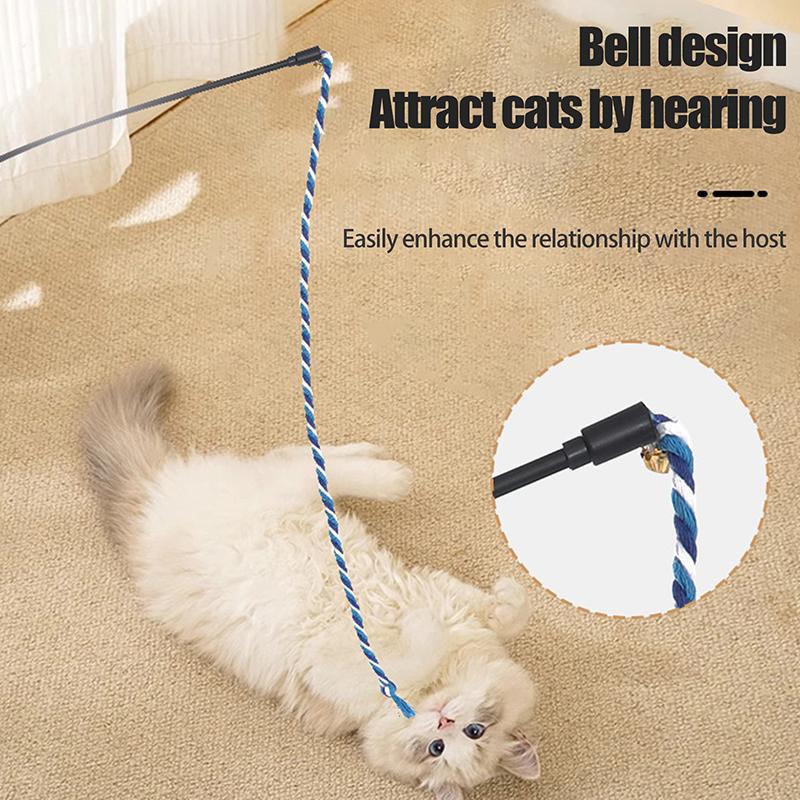 

Игрушка-палочка для кошек Интерактивная игрушка для кошек Грубая шерсть Дразнилка для кошек Забавная цветная палочка для дразнилки для кошек Веревка для кошек Товары для животных