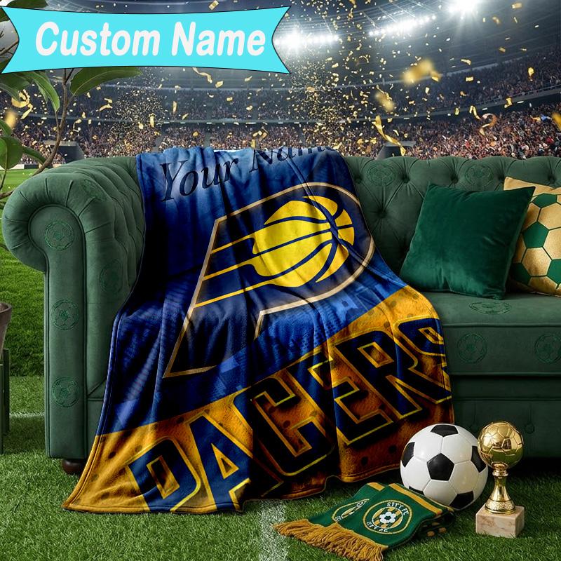 Custom Name Blanket basketball Pacers Neon Art Blanket Bedding Blanket for Travel, Camping, Living Rooms, Offices, Sofas, Fan Christmas gift