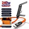 Foldable Charging Cable With Integrated Stand Fast Charging Cable Phone Tablet 240W Ultra-Fast Data Cable Phone Holder