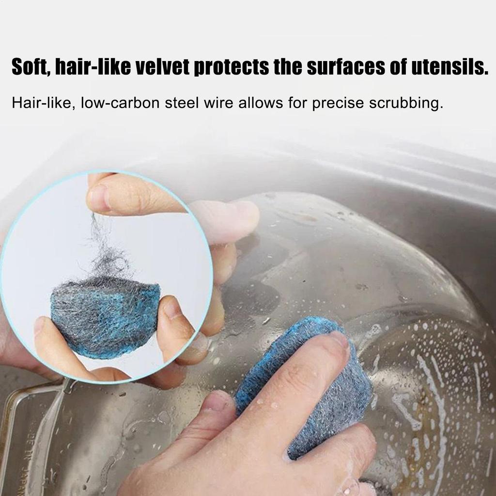 Steel Wool Soap Pads 10 Pieces Soap Dish Scrubber Kitchen Cleaning Pads For Home Kitchen Cookware Pots Pans Bowls Plates Sink