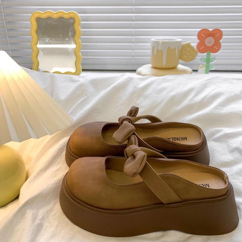 Baotou half slippers women wear new spring and summer muffin thick bottom one pedal lazy sandals