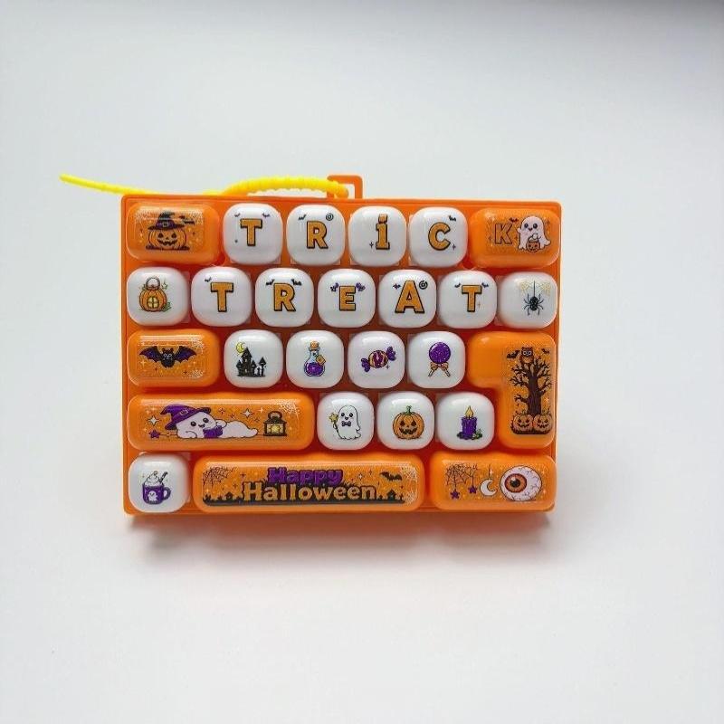 Cute Animal Simulation Keyboard Keychain 26 Grids Stress Relief Fidget Toy for Diary Decor Desktop Ornament Daily Gift