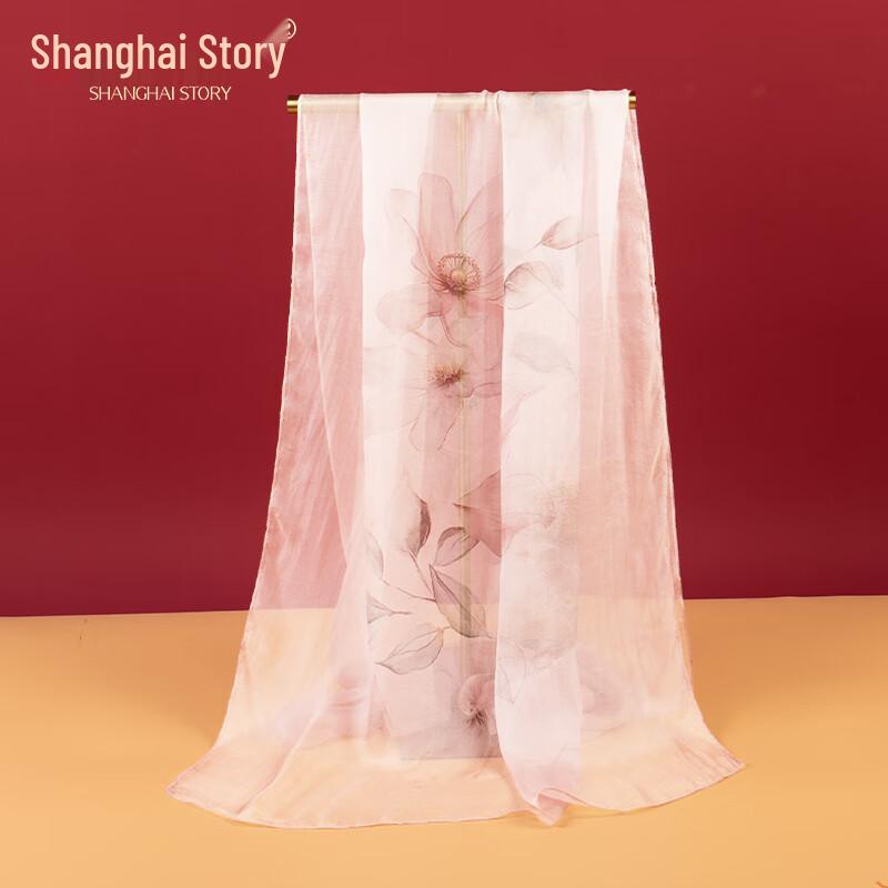 Shanghai Story Floral Mulberry Silk Scarf & Shawl