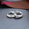 Classic 925 Silver Multicolor Cubic Zircon Small Hoop Earrings for Women Girls Wedding Party Fashion Jewelry Gifts