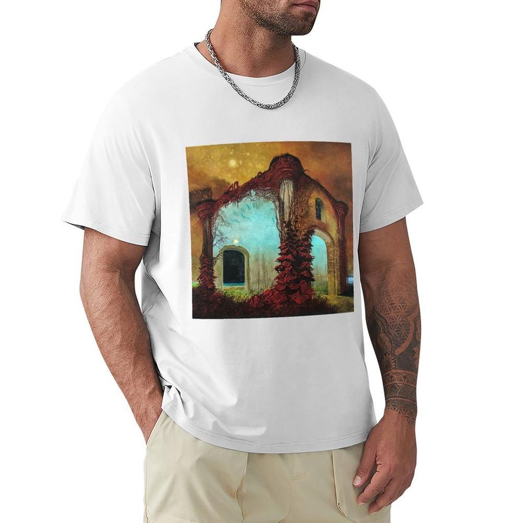 Untitled House von Zdzisaw Beksiński T-Shirt Streetwear T-Shirts Oversize Modehemden Herren Trainingsshirt