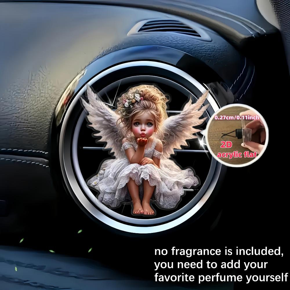 2D flat girl car vent clip decorative diffuser (fragrance not included), car interior decoration, aromatherapy clip, ideal for holiday gifts