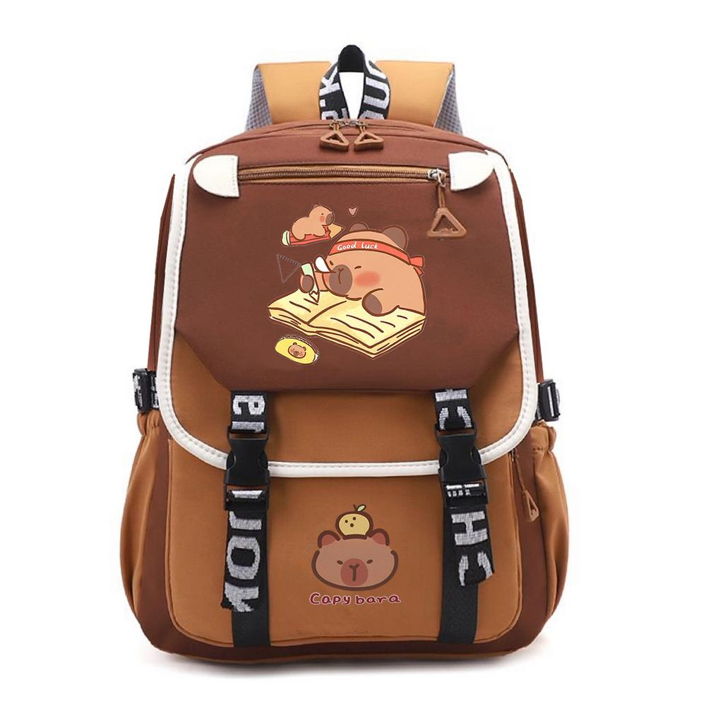 2025 New Kapibara Children's School Bag Men's and Women's Light Capybara Large Capacity Ridge Backpack