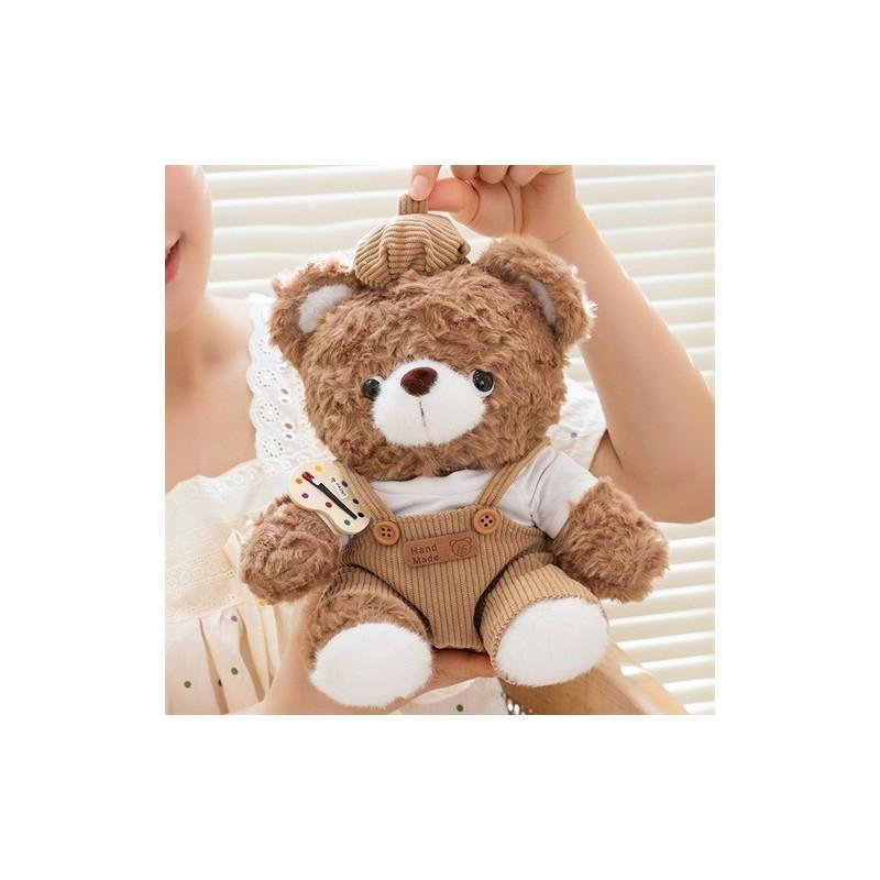 Cute Cartoon Overalls Rabbits And Bear Plush Doll Toys For Kids Playroom Decor And Collecting