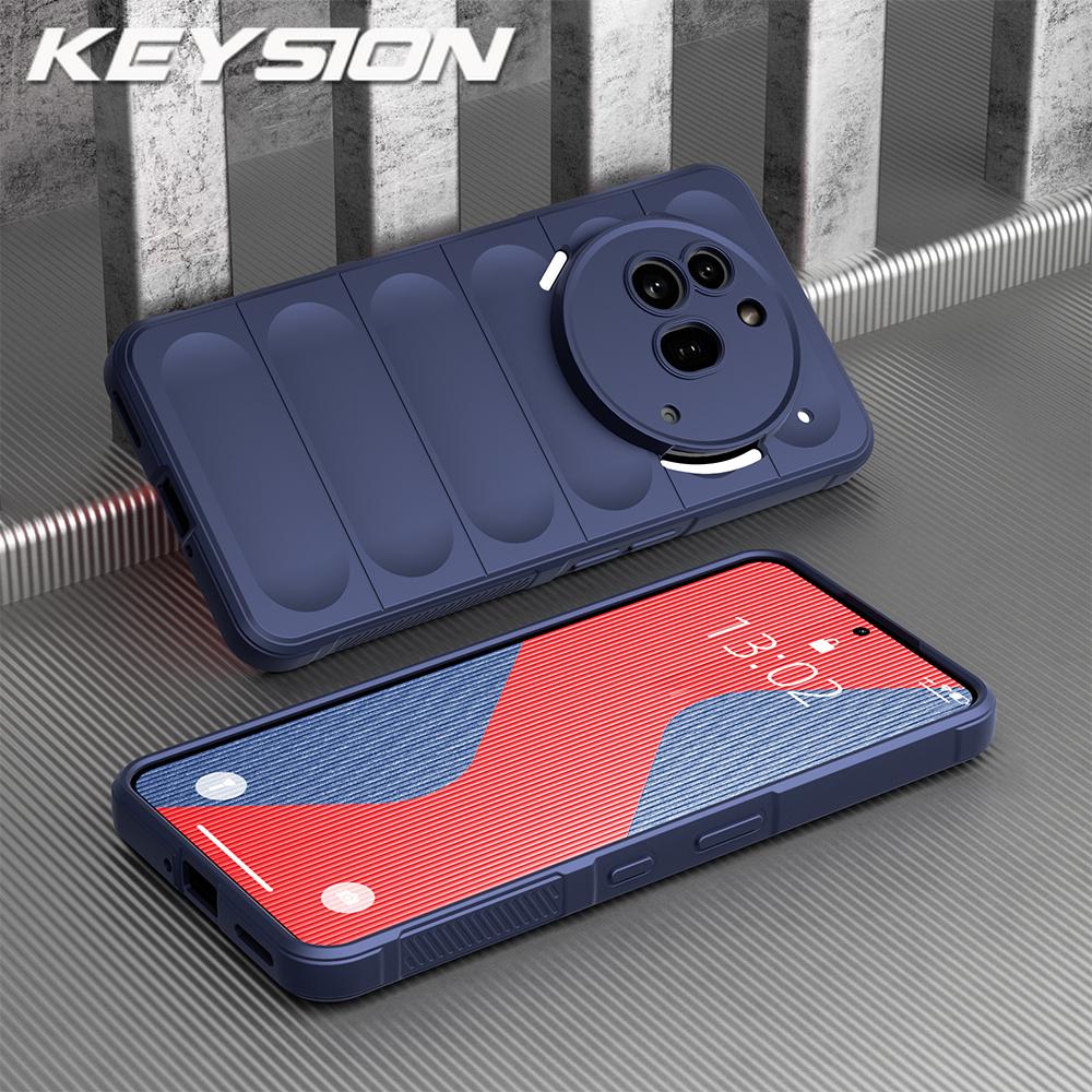KEYSION Shockproof Matte Case for Nothing Phone 3A 3A Pro Anti-skid Soft Silicone Phone Back Cover for Nothing Phone 3A Pro 3A
