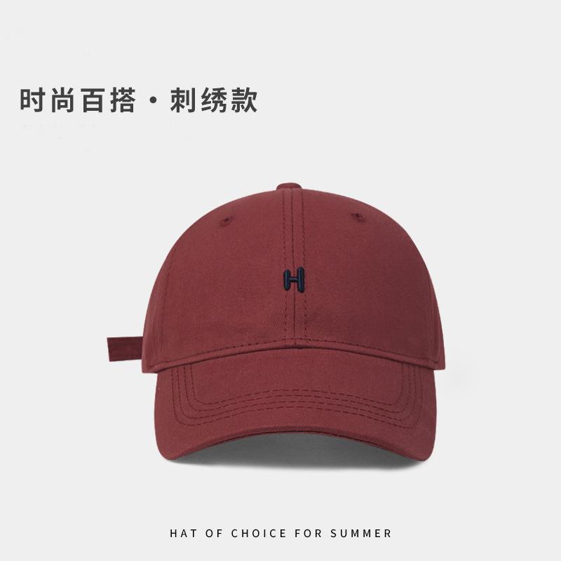 Embroidery baseball cap, big head circumference, wide brim, deep top, pure cotton, breathable and comfortable, women's peaked cap, men