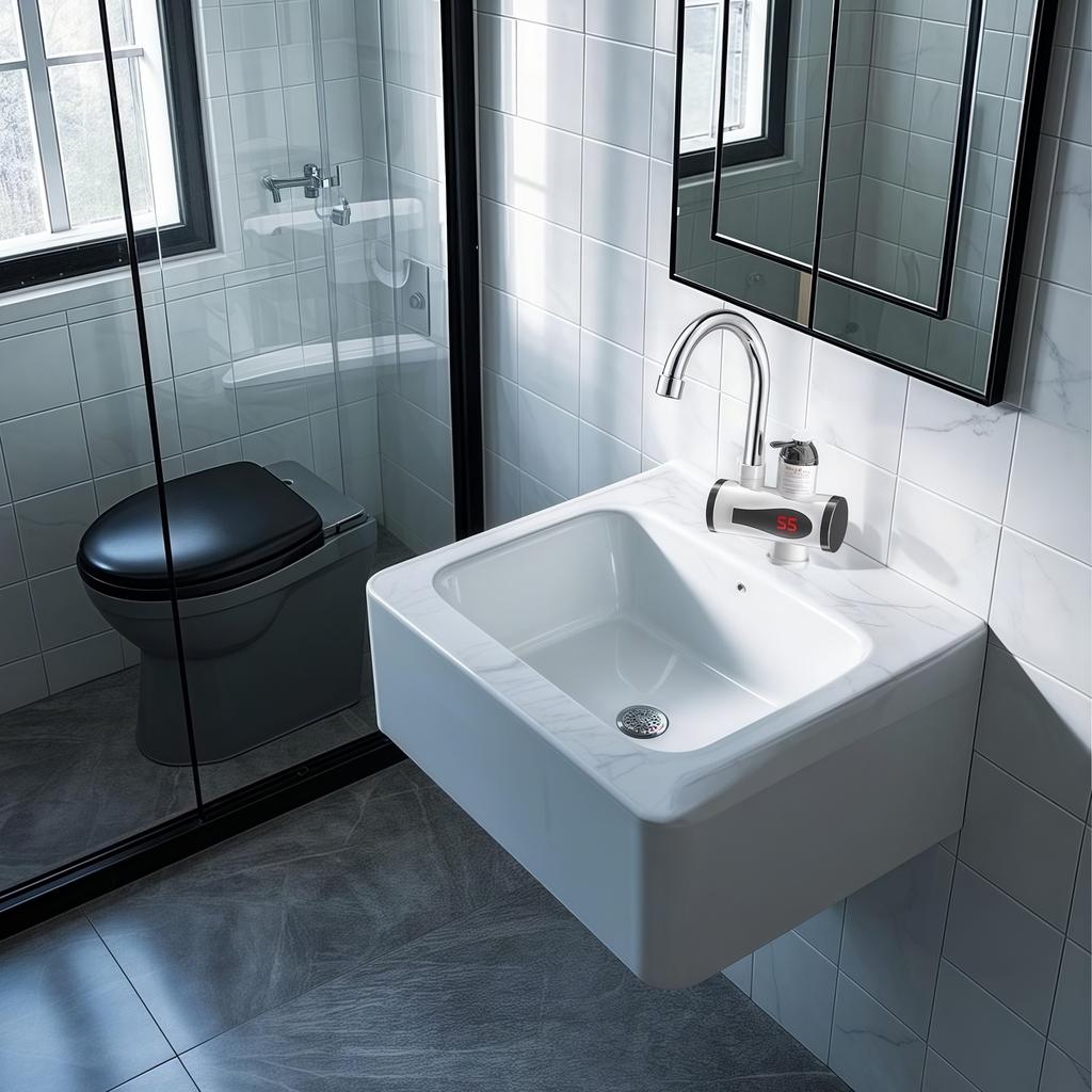 Tankless Water Heater Faucet Shower Instant Water-Heater Electric Tap Heating Instant Hot Water for Kitchen and Bathroom