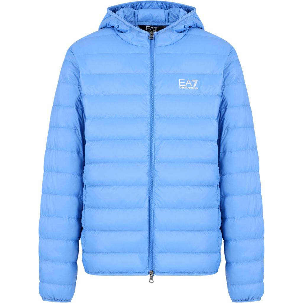 Emporio Armani Hooded Zip-Up Long Sleeve Down Jacket With Logo Men outerwear Blue 8NPB24-PNGPZ-1526