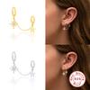 S925 Sterling Silver Mixed And Matched Chain Double Wear Stacked Wind Star Diamond Pendant Earrings Earrings