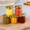 3pcs Mini Hexagonal Glass Jars with Gold Screw Lids Leak-proof Reusable Multi-purpose for Honey Jam Spice Storage