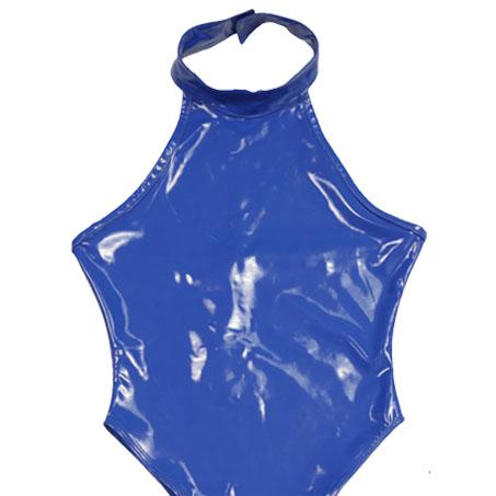 Nass-Look Glänzender PVC-Catsuit Kunstleder PU-Leder Sexy Hoch geschnittener Body Cosplay Badeanzug Bodysuit Oberteile Damen Badebekleidung