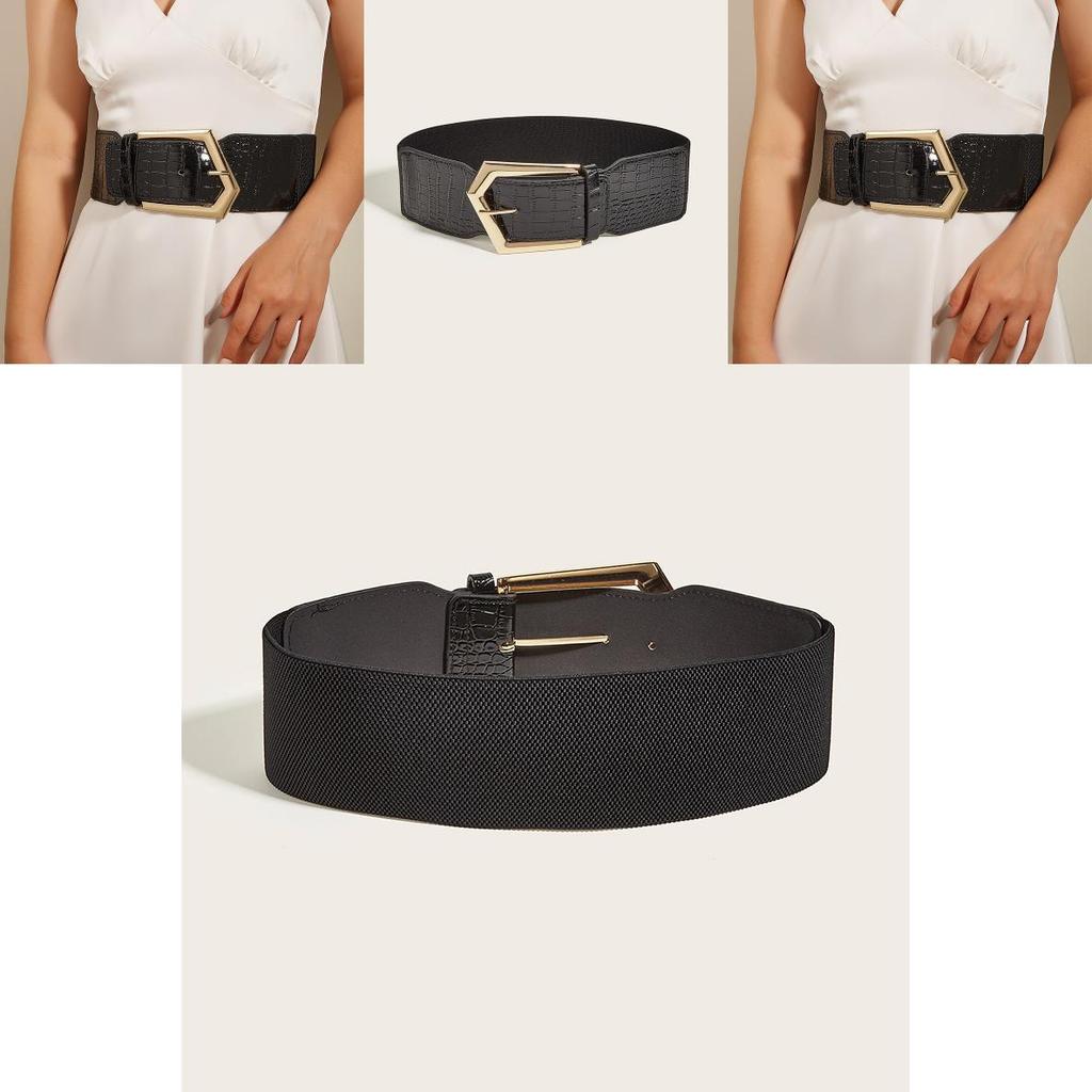 Unique Geometric Buckle Waist Belt For Women With Leather Material For Spring And Fall
