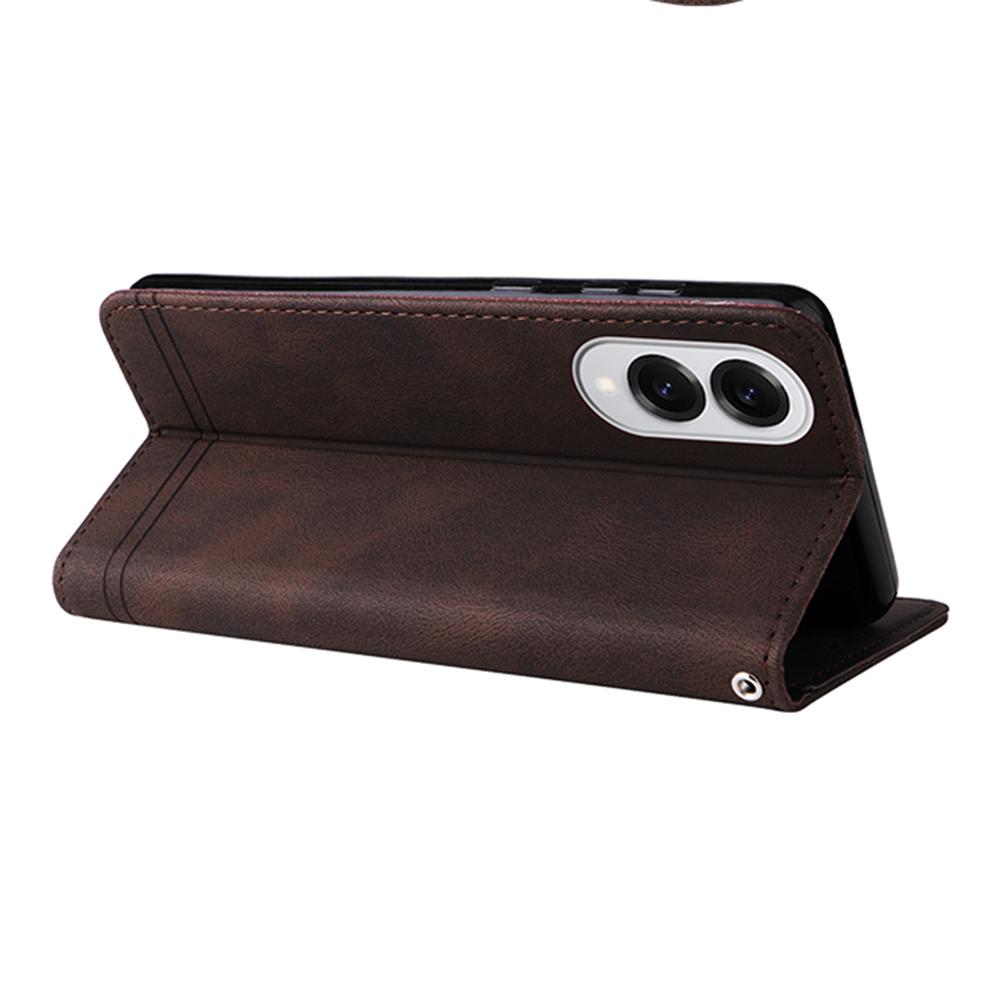 For Samsung Galaxy S25 Edge Leather Wallet Cases Skin Touch Phone Cover Stand with Strap