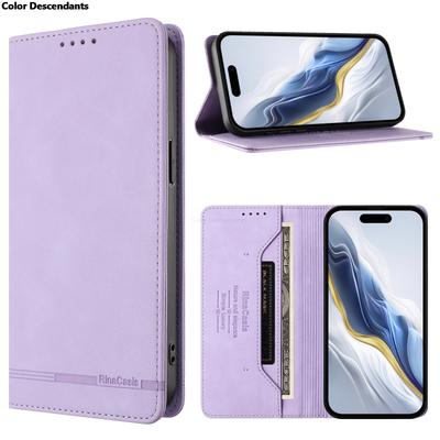 Magnetic Book Case For Moto G04 G04S G23 G24 G34 G35 G05 G06 G13 G14 G15 G45 G54 Power RFID Anti-Theft Leather Cover Card Holder