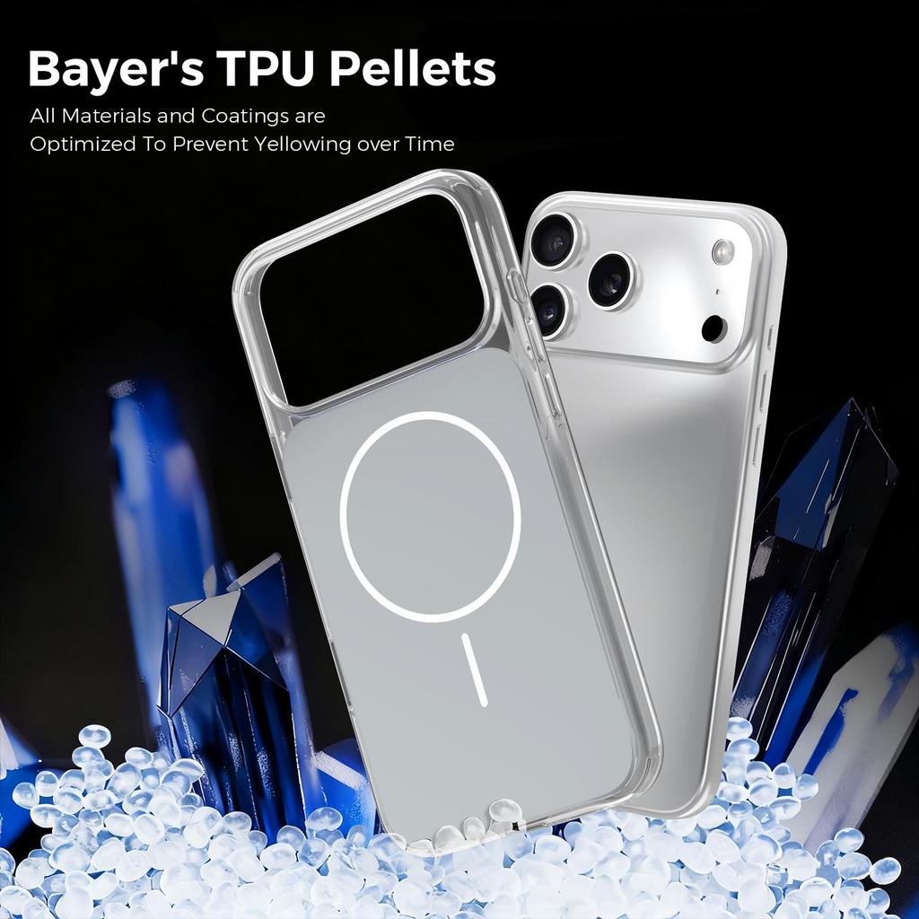 iPhone 17 Pro Max Transparent Frosted Magnetic Charging Protective Case - Creative & Personalized Design
