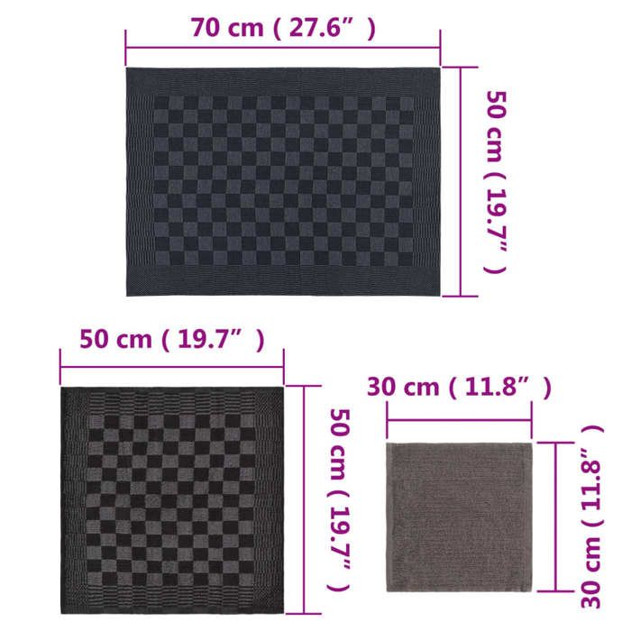 VidaXL Ensemble de Serviettes avec Gants de Four Porte-pots 15 pcs, Torchons Absorbants de Séchage avec Tablier, Chiffons de 136296