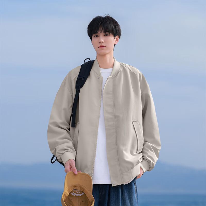 

VUUG Men s Solid Baseball Collar Jacket 3XL