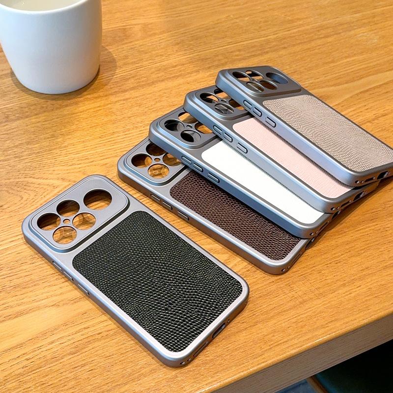 Exklusivt Lyxigt Läder Telefonfodral för Xiaomi POCO F8Pro F8 Ultra Aluminiumlegeringsram Anti-fall Heltäckande Skydd för Kameralins