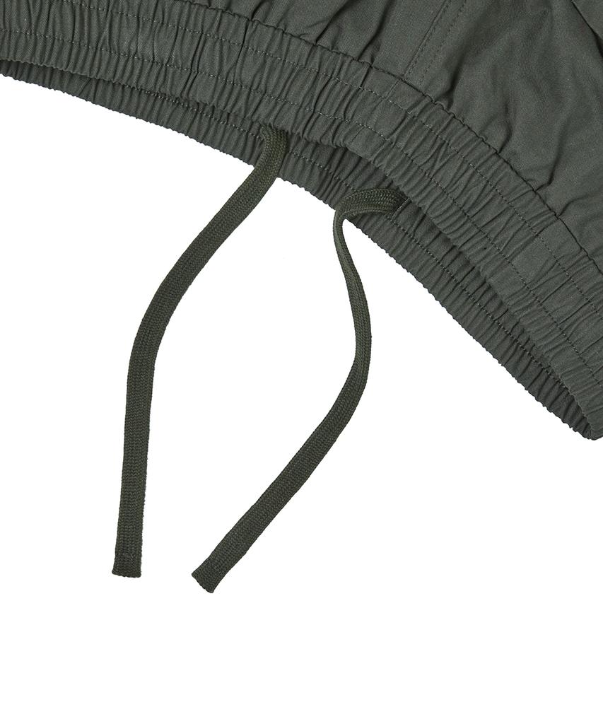 HOOVES Wide Chino Single-Pleat Elastic Pants [Khaki]