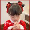 Quaste Kinderperücke Haarnadel Zopf Haar Rote Schleife Haarnadel All-Match Chinesisches Neujahr Kopfschmuck Baby
