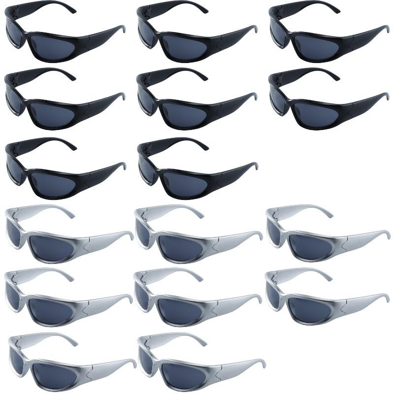 16 Pack Y2K Punk Style Men's Fashionable Glasses for Daily Club Gatherings Personalized Trendy Eyewear