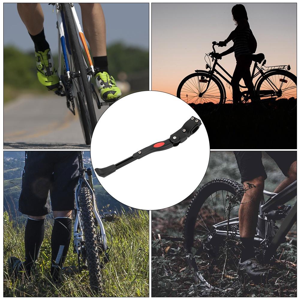 Aluminium Alloy Adjustable Bike Bicycle Side Kickstand Parking Stand Support Foot (black)