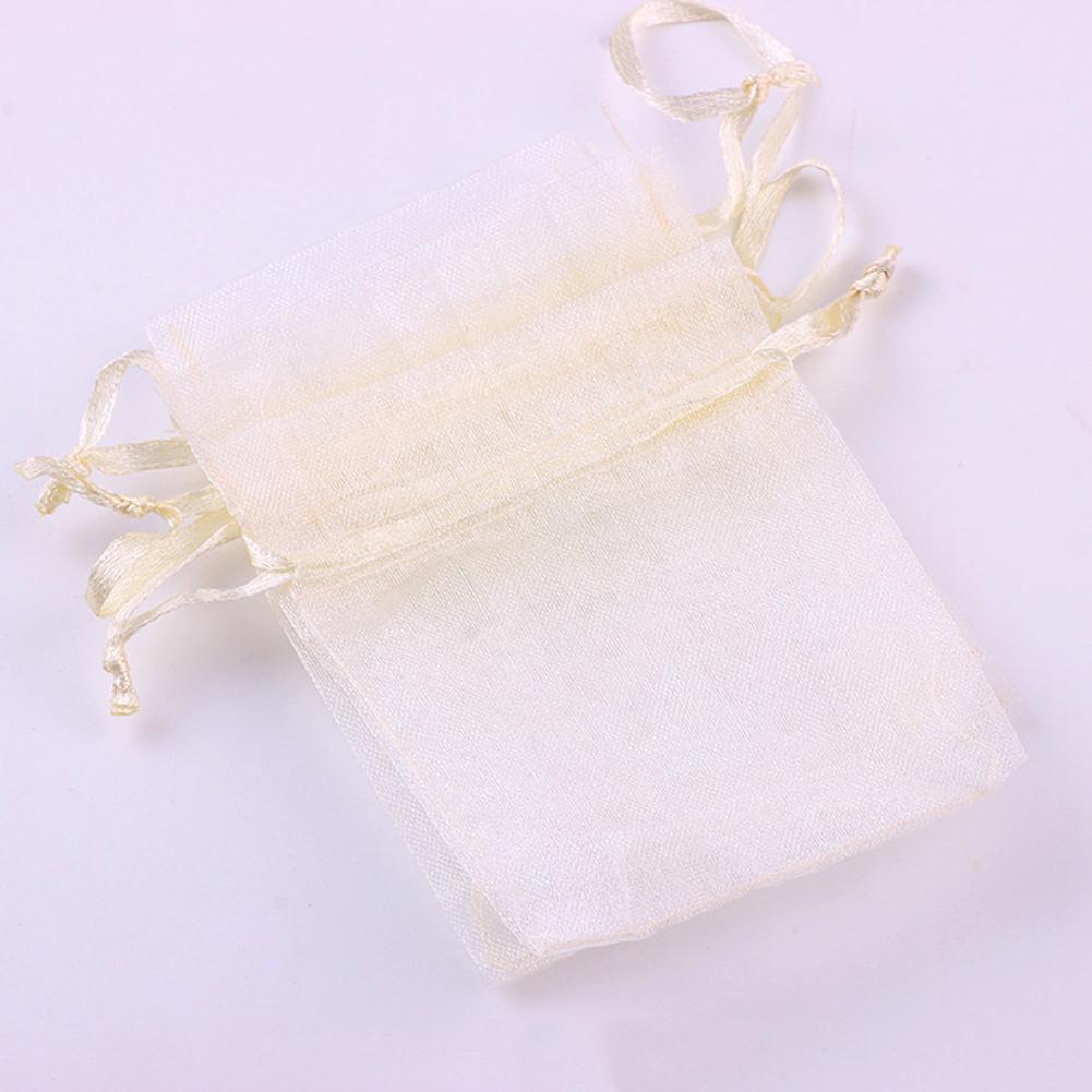 Fashion Ornaments Festival 100Pcs/Set Mini Drawstring Jewelry Color Candy Storage Mixed Mesh Bag Container