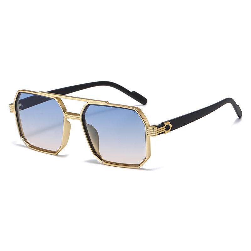 Lunettes de soleil aviateur carrées élégantes à double pont 2026 - Mode unisexe pour hommes et femmes