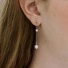 White Pearl and Drop Chain Earring