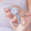 High-end Luxury Woman Watch Full Diamond Gold Silver Bracelet Women Fashion Quartz Wristwatches Ladies Rhinestone Clock