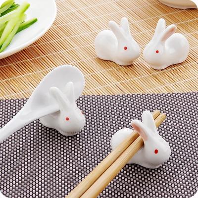 3pcs/set Ceramic Rabbit Incense Stick Rack Penholder Incense Burner Holder Chopstick Rest Table Decor For Kitchen Home Ornament