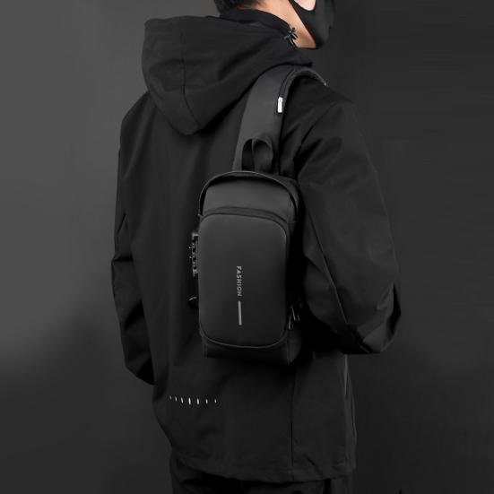 Anti-theft Crossbody Bag Shoulder Backpack with USB Charging Port Waterproof Sports Sling with Lock for Men And Women Travel Camping Daily Use