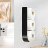 3-in-1 Wall-Mounted Toilet Paper Holder with Towel Rack & Hooks - Black Metal, Space-Saving Design for Bathroom, Kitchen, Living Room, Bedroom & RV