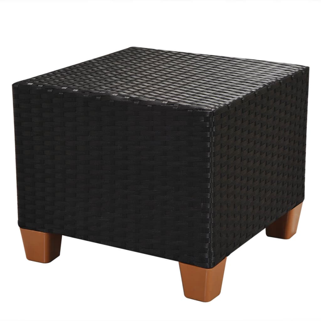 7 piece Garden Lounge Set with Cushions Poly Rattan Black