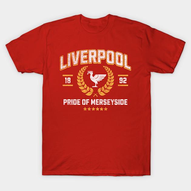 

Мужская черная футболка с принтом Liverpool Pride Of Merseyside Винтажная Печать на бумаге для трансфера без вырезания Хлопковая футболка 4XL красный