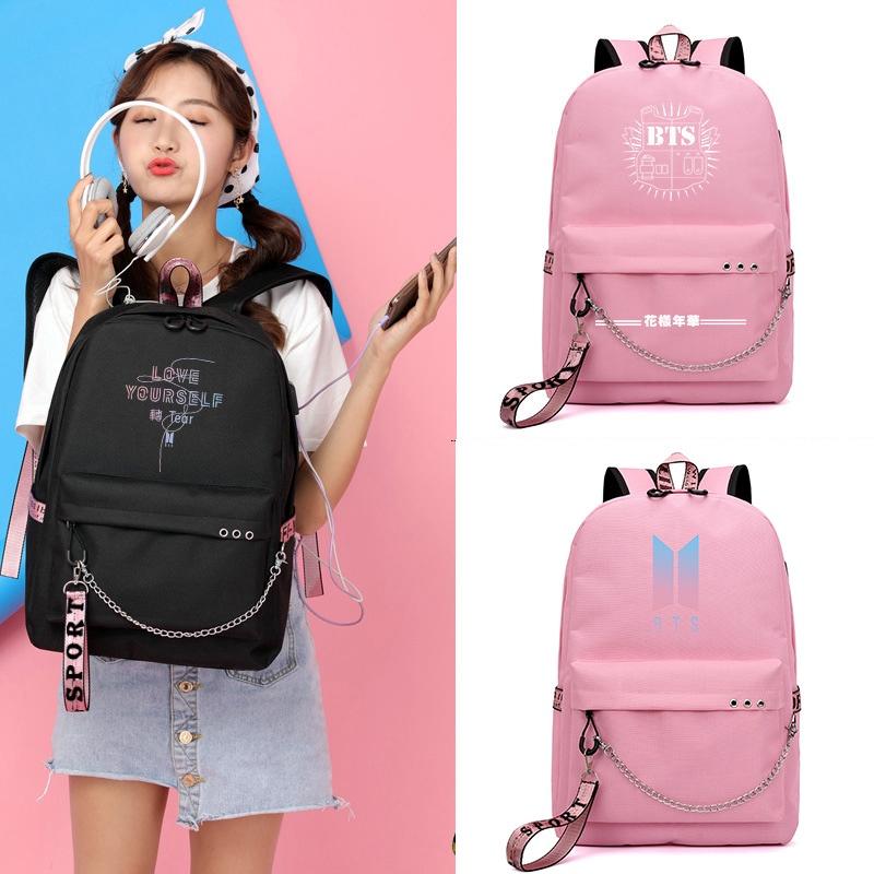Zaino Kpop Bts Bangtan Boys Tela Zaino Scolastico Con Porta Usb E Design Elegante