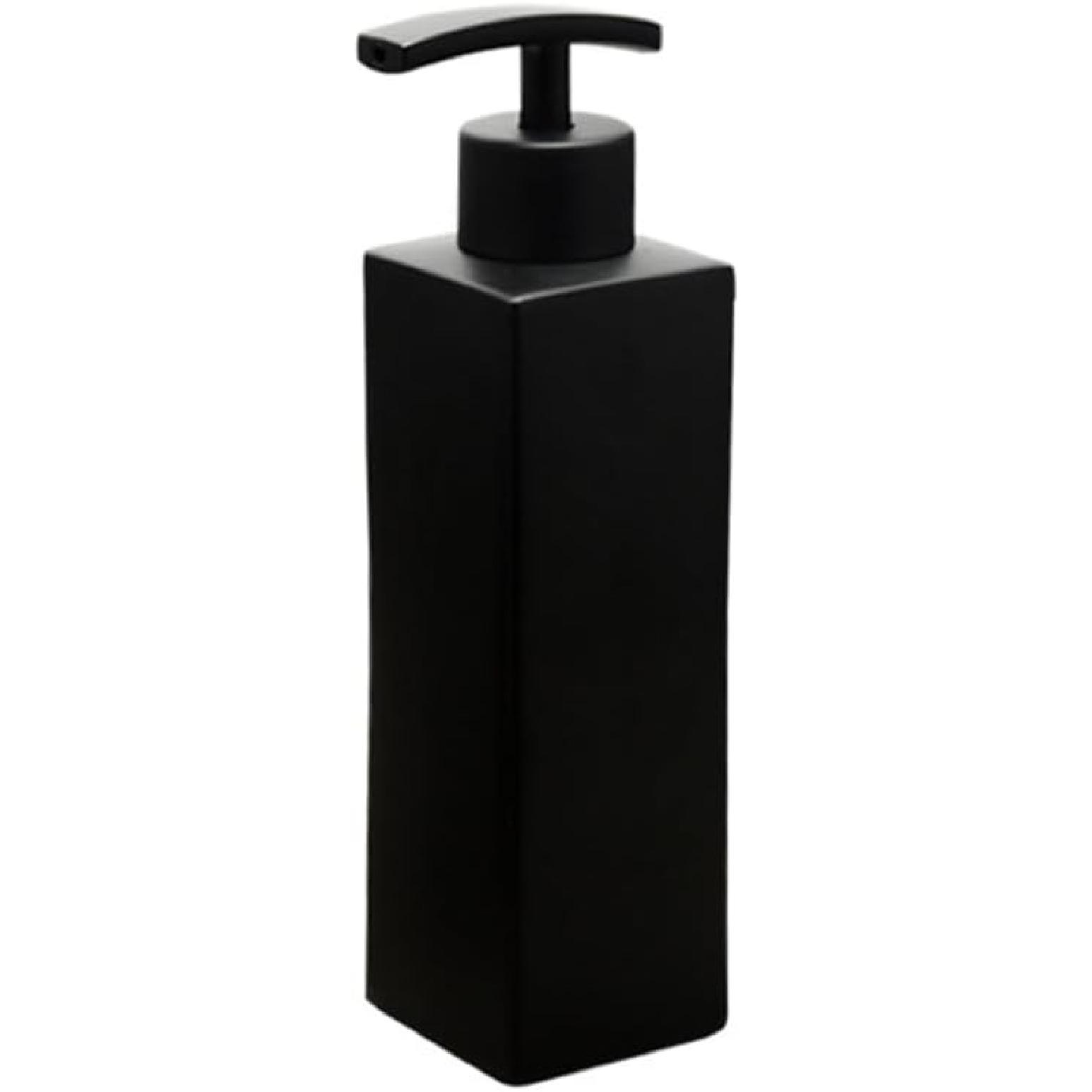 1Pc Matte Black Soap Dispenser, Stainless Steel Bathroom Hand Soap Pump Dispenser Refillable Countertop Lotion Bottle for Kitchen and Bathroom Square Matte Black 325ml+