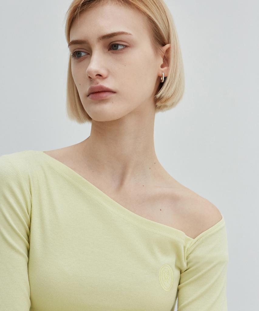 Nigaennikol Nicole Unbalanced Off T-Shirts_Vintage Green
