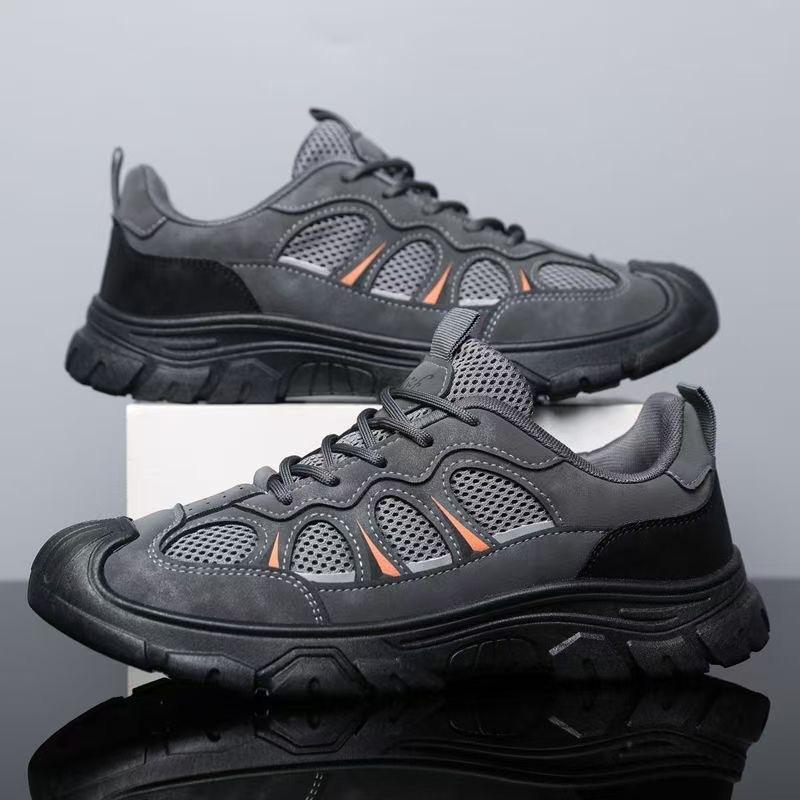 Spring Casual Sports Shoes Thick-soled Hollowed-out Breathable Outdoor Tooling Shoes Men's Work Labor Insurance Shoes Men