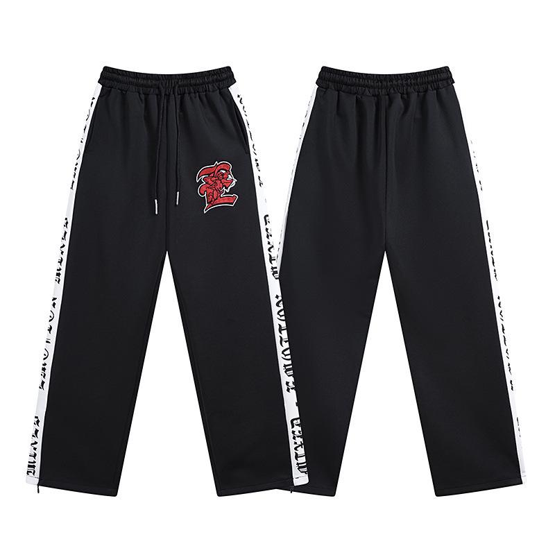 Unisex Rhinestone Zipper Hooded Cardigan & Sweatpants Set with Letter Print.