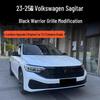 Volkswagen Sagitar 2023-2025 Kühlergrill-Veredelung mit Silbernen Streifen & Schwarzen Paneelen