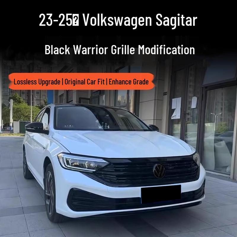 Volkswagen Sagitar 2023-2025 Kühlergrill-Veredelung mit Silbernen Streifen & Schwarzen Paneelen