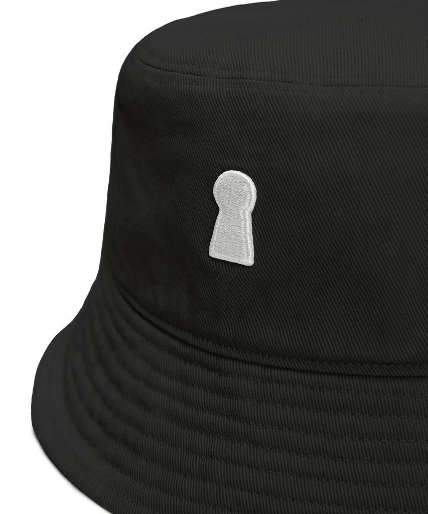 Sekeonmonollogeu Keyhole Signature Logo Bucket Hat Black Seac002Black