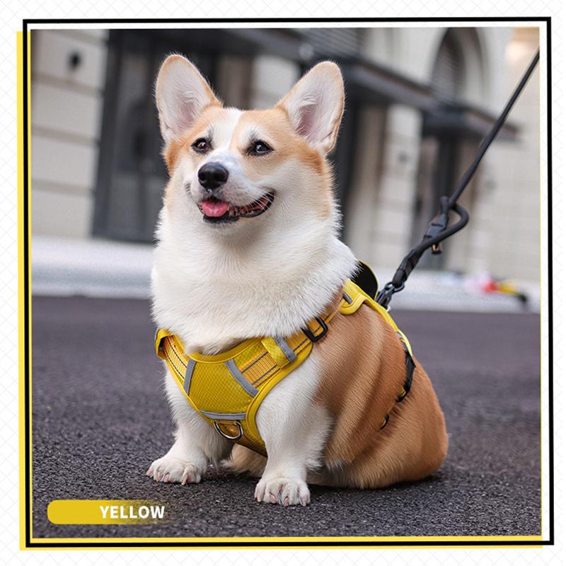 Dog No-Pull Reflective Breathable Harness for Medium & Large Dogs, Adjustable Comfort Pet Vest Harness for Walking Training
